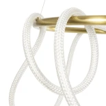 kelvo® GLOW 61659 Μοντέρνο Κρεμαστό Φωτιστικό Οροφής LED 58W 5800lm 360° AC 220-240V IP20 Ρυθμιζόμενο Λευκό CCT με Χειριστήριο από 2700K έως 6000K Dimmable - Lumileds SMD Chip - Χρυσό Πλατίνα & Λευκό Νήμα - Μ80 x Π80 x Υ60cm - 3 Χρόνια Εγγύηση