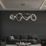 kelvo® GLOW 61661 Μοντέρνο Κρεμαστό Φωτιστικό Οροφής LED 100W 10000lm 360° AC 220-240V IP20 Ρυθμιζόμενο Λευκό CCT με Χειριστήριο από 2700K έως 6000K Dimmable - Lumileds SMD Chip - Χρυσό Πλατίνα & Λευκό Νήμα - Μ150 x Π150 x Υ100cm - 3 Χρόνια Εγγύηση