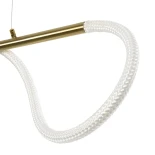 kelvo® GLOW 61662 Μοντέρνο Κρεμαστό Φωτιστικό Οροφής LED 34W 3400lm 360° AC 220-240V IP20 Ρυθμιζόμενο Λευκό CCT με Χειριστήριο από 2700K έως 6000K Dimmable - Lumileds SMD Chip - Χρυσό Πλατίνα & Λευκό Νήμα - Μ120 x Π35 x Υ50cm - 3 Χρόνια Εγγύηση