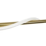 kelvo® GLOW 61662 Μοντέρνο Κρεμαστό Φωτιστικό Οροφής LED 34W 3400lm 360° AC 220-240V IP20 Ρυθμιζόμενο Λευκό CCT με Χειριστήριο από 2700K έως 6000K Dimmable - Lumileds SMD Chip - Χρυσό Πλατίνα & Λευκό Νήμα - Μ120 x Π35 x Υ50cm - 3 Χρόνια Εγγύηση