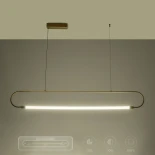 kelvo® GLOW 61664 Μοντέρνο Κρεμαστό Φωτιστικό Οροφής LED 15W 1500lm 360° AC 220-240V IP20 Ρυθμιζόμενο Λευκό CCT με Χειριστήριο από 2700K έως 6000K Dimmable - Lumileds SMD Chip - Χρυσό Πλατίνα & Λευκό Νήμα - Μ120 x Π3 x Υ17cm - 3 Χρόνια Εγγύηση