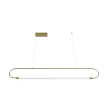 kelvo® GLOW 61664 Μοντέρνο Κρεμαστό Φωτιστικό Οροφής LED 15W 1500lm 360° AC 220-240V IP20 Ρυθμιζόμενο Λευκό CCT με Χειριστήριο από 2700K έως 6000K Dimmable - Lumileds SMD Chip - Χρυσό Πλατίνα & Λευκό Νήμα - Μ120 x Π3 x Υ25cm - 3 Χρόνια Εγγύηση