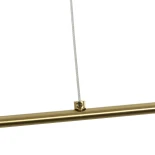 kelvo® GLOW 61665 Μοντέρνο Κρεμαστό Φωτιστικό Οροφής LED 28W 2800lm 360° AC 220-240V IP20 Ρυθμιζόμενο Λευκό CCT με Χειριστήριο από 2700K έως 6000K Dimmable - Lumileds SMD Chip - Χρυσό Πλατίνα & Λευκό Νήμα - Μ160 x Π3 x Υ25cm - 3 Χρόνια Εγγύηση