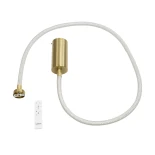 kelvo® GLOW 61666 Μοντέρνο Κρεμαστό Φωτιστικό Οροφής LED 27W 2700lm 360° AC 220-240V IP20 Ρυθμιζόμενο Λευκό CCT με Χειριστήριο από 2700K έως 6000K Dimmable - Lumileds SMD Chip - Χρυσό Πλατίνα & Λευκό Νήμα - Μ90 x Π9 x Υ95cm - 3 Χρόνια Εγγύηση