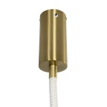 kelvo® GLOW 61666 Μοντέρνο Κρεμαστό Φωτιστικό Οροφής LED 27W 2700lm 360° AC 220-240V IP20 Ρυθμιζόμενο Λευκό CCT με Χειριστήριο από 2700K έως 6000K Dimmable - Lumileds SMD Chip - Χρυσό Πλατίνα & Λευκό Νήμα - Μ90 x Π9 x Υ95cm - 3 Χρόνια Εγγύηση