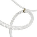 kelvo® GLOW 61669 Μοντέρνο Κρεμαστό Φωτιστικό Οροφής LED 105W 10500lm 360° AC 220-240V IP20 Ρυθμιζόμενο Λευκό CCT με Χειριστήριο από 2700K έως 6000K Dimmable - Lumileds SMD Chip - Χρυσό Πλατίνα & Λευκό Νήμα - Μ300 x Π300 x Υ120cm - 3 Χρόνια Εγγύηση