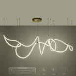kelvo® GLOW 61669 Μοντέρνο Κρεμαστό Φωτιστικό Οροφής LED 105W 10500lm 360° AC 220-240V IP20 Ρυθμιζόμενο Λευκό CCT με Χειριστήριο από 2700K έως 6000K Dimmable - Lumileds SMD Chip - Χρυσό Πλατίνα & Λευκό Νήμα - Μ180 x Π180 x Υ110cm - 3 Χρόνια Εγγύηση