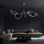 kelvo® GLOW 61669 Μοντέρνο Κρεμαστό Φωτιστικό Οροφής LED 105W 10500lm 360° AC 220-240V IP20 Ρυθμιζόμενο Λευκό CCT με Χειριστήριο από 2700K έως 6000K Dimmable - Lumileds SMD Chip - Χρυσό Πλατίνα & Λευκό Νήμα - Μ300 x Π300 x Υ120cm - 3 Χρόνια Εγγύηση