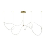 kelvo® GLOW 61669 Μοντέρνο Κρεμαστό Φωτιστικό Οροφής LED 105W 10500lm 360° AC 220-240V IP20 Ρυθμιζόμενο Λευκό CCT με Χειριστήριο από 2700K έως 6000K Dimmable - Lumileds SMD Chip - Χρυσό Πλατίνα & Λευκό Νήμα - Μ300 x Π300 x Υ120cm - 3 Χρόνια Εγγύηση
