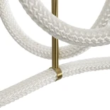 kelvo® GLOW 61670 Μοντέρνο Φωτιστικό Οροφής LED 40W 4000lm 360° AC 220-240V IP20 Ρυθμιζόμενο Λευκό CCT με Χειριστήριο από 2700K έως 6000K Dimmable - Lumileds SMD Chip - Χρυσό Πλατίνα & Λευκό Νήμα - Μ50 x Π50 x Υ70cm - 3 Χρόνια Εγγύηση
