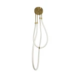 kelvo® GLOW 61672 Μοντέρνο Κρεμαστό Φωτιστικό Οροφής LED 42W 4200lm 360° AC 220-240V IP20 Ρυθμιζόμενο Λευκό CCT με Χειριστήριο από 2700K έως 6000K Dimmable - Lumileds SMD Chip - Χρυσό Πλατίνα & Λευκό Νήμα - Μ50 x Π50 x Υ70cm - 3 Χρόνια Εγγύηση