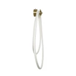 kelvo® GLOW 61676 Μοντέρνο Φωτιστικό Τοίχου - Απλίκα LED 45W 4500lm 360° AC 220-240V IP20 Ρυθμιζόμενο Λευκό CCT με Χειριστήριο από 2700K έως 6000K Dimmable - Lumileds SMD Chip - Χρυσό Πλατίνα & Λευκό Νήμα - Μ30 x Π15 x Υ110cm - 3 Χρόνια Εγγύηση