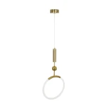 kelvo® GLOW 61678 Μοντέρνο Κρεμαστό Φωτιστικό Οροφής LED 18W 1800lm 360° AC 220-240V IP20 Ρυθμιζόμενο Λευκό CCT με On/Off 2700K/4500K/6000K - Lumileds SMD Chip - Χρυσό Πλατίνα & Λευκό Νήμα - Μ30 x Π6 x Υ60cm - 3 Χρόνια Εγγύηση
