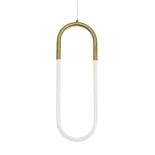 kelvo® GLOW 61679 Μοντέρνο Κρεμαστό Φωτιστικό Οροφής LED 18W 1800lm 360° AC 220-240V IP20 Ρυθμιζόμενο Λευκό CCT με On/Off 2700K/4500K/6000K - Lumileds SMD Chip - Χρυσό Πλατίνα & Λευκό Νήμα - Μ20 x Π2.5 x Υ60cm - 3 Χρόνια Εγγύηση
