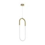 kelvo® GLOW 61679 Μοντέρνο Κρεμαστό Φωτιστικό Οροφής LED 18W 1800lm 360° AC 220-240V IP20 Ρυθμιζόμενο Λευκό CCT με On/Off 2700K/4500K/6000K - Lumileds SMD Chip - Χρυσό Πλατίνα & Λευκό Νήμα - Μ20 x Π2.5 x Υ60cm - 3 Χρόνια Εγγύηση