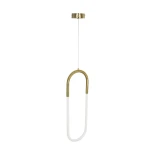 kelvo® GLOW 61679 Μοντέρνο Κρεμαστό Φωτιστικό Οροφής LED 18W 1800lm 360° AC 220-240V IP20 Ρυθμιζόμενο Λευκό CCT με On/Off 2700K/4500K/6000K - Lumileds SMD Chip - Χρυσό Πλατίνα & Λευκό Νήμα - Μ20 x Π2.5 x Υ60cm - 3 Χρόνια Εγγύηση