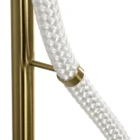 kelvo® GLOW 61681 Μοντέρνο Κρεμαστό Φωτιστικό Οροφής LED 24W 2400lm 360° AC 220-240V IP20 Ρυθμιζόμενο Λευκό CCT με On/Off 2700K/4500K/6000K - Lumileds SMD Chip - Χρυσό Πλατίνα & Λευκό Νήμα - Μ30 x Π17 x Υ66cm - 3 Χρόνια Εγγύηση