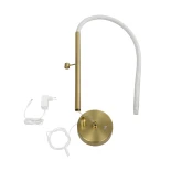 kelvo® GLOW 61685 Μοντέρνο Επιτραπέζιο Φωτιστικό Πορτατίφ LED 18W 1800lm 360° AC 220-240V IP20 Ρυθμιζόμενο Λευκό CCT με Αφή 2700K/4500K/6000K Dimmable - Lumileds SMD Chip - Χρυσό Πλατίνα & Λευκό Νήμα - Μ30 x Π30 x Υ60cm - 3 Χρόνια Εγγύηση