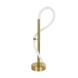 kelvo® GLOW 61685 Μοντέρνο Επιτραπέζιο Φωτιστικό Πορτατίφ LED 18W 1800lm 360° AC 220-240V IP20 Ρυθμιζόμενο Λευκό CCT με Αφή 2700K/4500K/6000K Dimmable - Lumileds SMD Chip - Χρυσό Πλατίνα & Λευκό Νήμα - Μ30 x Π30 x Υ60cm - 3 Χρόνια Εγγύηση