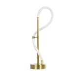 kelvo® GLOW 61685 Μοντέρνο Επιτραπέζιο Φωτιστικό Πορτατίφ LED 18W 1800lm 360° AC 220-240V IP20 Ρυθμιζόμενο Λευκό CCT με Αφή 2700K/4500K/6000K Dimmable - Lumileds SMD Chip - Χρυσό Πλατίνα & Λευκό Νήμα - Μ30 x Π30 x Υ60cm - 3 Χρόνια Εγγύηση