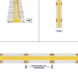 GLOBOSTAR® BEE 70349 Ταινία LED 14W/m 1540lm/m 120° DC 24V IP20 608 x COB Chip/m Ρυθμιζόμενο Λευκό CCT από 2700K έως 6000K Dimmable - Μ500 x Π1 x Υ0.2cm - Ρολό 5 Μέτρων - 5 Χρόνια Εγγύηση