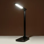 GLOBOSTAR® ONO 76533 Μοντέρνο Επιτραπέζιο Φωτιστικό Γραφείου με Ασύρματη Φόρτιση 10W 2A LED 3.5W 350lm 120° DC 5V με USB-C IP20 Ρυθμιζόμενο Λευκό CCT με Αφή 2700K/4500K/6000K Dimmable - Sanan SMD Chip - Μαύρο - Μ18 x Π12 x Υ36cm - 2 Χρόνια Εγγύηση