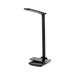 GLOBOSTAR® ONO 76533 Μοντέρνο Επιτραπέζιο Φωτιστικό Γραφείου με Ασύρματη Φόρτιση 10W 2A LED 3.5W 350lm 120° DC 5V με USB-C IP20 Ρυθμιζόμενο Λευκό CCT με Αφή 2700K/4500K/6000K Dimmable - Sanan SMD Chip - Μαύρο - Μ18 x Π12 x Υ36cm - 2 Χρόνια Εγγύηση