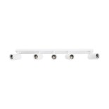 kelvo® SPOTA KLV-101-0143 Μοντέρνο Κινούμενο Φωτιστικό Σποτ Οροφής με Ντουί 5 x GU10 90° AC 220-240V IP20 - Λευκό Ματ - Μ79.5 x Π6.3 x Υ14cm