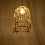 GLOBOSTAR® NETI 205-0025 Boho Κρεμαστό Φωτιστικό Οροφής με Ντουί 1 x E27 AC 220-240V IP20 - Μπεζ - M35 x Π35 x Υ63cm