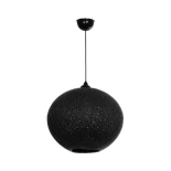 GLOBOSTAR® SOLEI 205-0005 Boho Κρεμαστό Φωτιστικό Οροφής με Ντουί 1 x E27 AC 220-240V IP20 - Μαύρο - M30 x Π30 x Υ35cm
