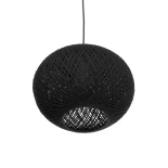 GLOBOSTAR® SOLEI 205-0005 Boho Κρεμαστό Φωτιστικό Οροφής με Ντουί 1 x E27 AC 220-240V IP20 - Μαύρο - M30 x Π30 x Υ35cm