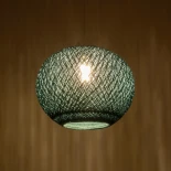 GLOBOSTAR® SOLEI 205-0011 Boho Κρεμαστό Φωτιστικό Οροφής με Ντουί 1 x E27 AC 220-240V IP20 - Τιρκουάζ - M30 x Π30 x Υ26cm