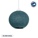GLOBOSTAR® SOLEI 205-0012 Boho Κρεμαστό Φωτιστικό Οροφής με Ντουί 1 x E27 AC 220-240V IP20 - Τιρκουάζ - M20 x Π20 x Υ25cm