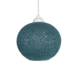 GLOBOSTAR® SOLEI 205-0012 Boho Κρεμαστό Φωτιστικό Οροφής με Ντουί 1 x E27 AC 220-240V IP20 - Τιρκουάζ - M20 x Π20 x Υ25cm