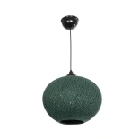 GLOBOSTAR® SOLEI 205-0014 Boho Κρεμαστό Φωτιστικό Οροφής με Ντουί 1 x E27 AC 220-240V IP20 - Πράσινο - M30 x Π30 x Υ26cm