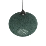 GLOBOSTAR® SOLEI 205-0014 Boho Κρεμαστό Φωτιστικό Οροφής με Ντουί 1 x E27 AC 220-240V IP20 - Πράσινο - M30 x Π30 x Υ26cm