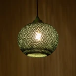 GLOBOSTAR® SOLEI 205-0015 Boho Κρεμαστό Φωτιστικό Οροφής με Ντουί 1 x E27 AC 220-240V IP20 - Πράσινο - M20 x Π20 x Υ25cm