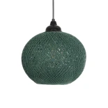 GLOBOSTAR® SOLEI 205-0015 Boho Κρεμαστό Φωτιστικό Οροφής με Ντουί 1 x E27 AC 220-240V IP20 - Πράσινο - M20 x Π20 x Υ25cm