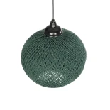 GLOBOSTAR® SOLEI 205-0015 Boho Κρεμαστό Φωτιστικό Οροφής με Ντουί 1 x E27 AC 220-240V IP20 - Πράσινο - M20 x Π20 x Υ25cm