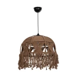 GLOBOSTAR® TONA 205-0016 Boho Κρεμαστό Φωτιστικό Οροφής με Ντουί 1 x E27 AC 220-240V IP20 - Καφέ- M40 x Π40 x Υ38cm