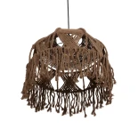 GLOBOSTAR® TONA 205-0016 Boho Κρεμαστό Φωτιστικό Οροφής με Ντουί 1 x E27 AC 220-240V IP20 - Καφέ- M40 x Π40 x Υ38cm