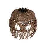 GLOBOSTAR® TONA 205-0016 Boho Κρεμαστό Φωτιστικό Οροφής με Ντουί 1 x E27 AC 220-240V IP20 - Καφέ- M40 x Π40 x Υ38cm