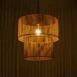 GLOBOSTAR® ROXXI 205-0019 Boho Κρεμαστό Φωτιστικό Οροφής με Ντουί 1 x E27 AC 220-240V IP20 - Μπεζ - M35 x Π35 x Υ37cm