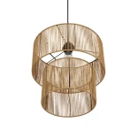 GLOBOSTAR® ROXXI 205-0019 Boho Κρεμαστό Φωτιστικό Οροφής με Ντουί 1 x E27 AC 220-240V IP20 - Μπεζ - M35 x Π35 x Υ37cm