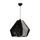 GLOBOSTAR® ANGULUS 205-0021 Boho Κρεμαστό Φωτιστικό Οροφής με Ντουί 1 x E27 AC 220-240V IP20 - Μαύρο & Γκρι - M40 x Π40 x Υ35cm