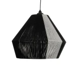 GLOBOSTAR® ANGULUS 205-0021 Boho Κρεμαστό Φωτιστικό Οροφής με Ντουί 1 x E27 AC 220-240V IP20 - Μαύρο & Γκρι - M40 x Π40 x Υ35cm