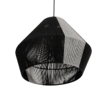 GLOBOSTAR® ANGULUS 205-0021 Boho Κρεμαστό Φωτιστικό Οροφής με Ντουί 1 x E27 AC 220-240V IP20 - Μαύρο & Γκρι - M40 x Π40 x Υ35cm