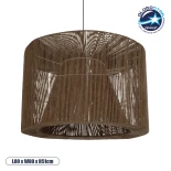 GLOBOSTAR® ZYLINDER 205-0023 Boho Κρεμαστό Φωτιστικό Οροφής με Ντουί 1 x E27 AC 220-240V IP20 - Καφέ - M80 x Π80 x Υ51cm