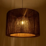 GLOBOSTAR® ZYLINDER 205-0023 Boho Κρεμαστό Φωτιστικό Οροφής με Ντουί 1 x E27 AC 220-240V IP20 - Καφέ - M80 x Π80 x Υ51cm