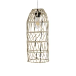 GLOBOSTAR® NETI 205-0024 Boho Κρεμαστό Φωτιστικό Οροφής με Ντουί 1 x E27 AC 220-240V IP20 - Μπεζ - M20 x Π20 x Υ49cm